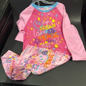 Pink Graphic Pajama Set